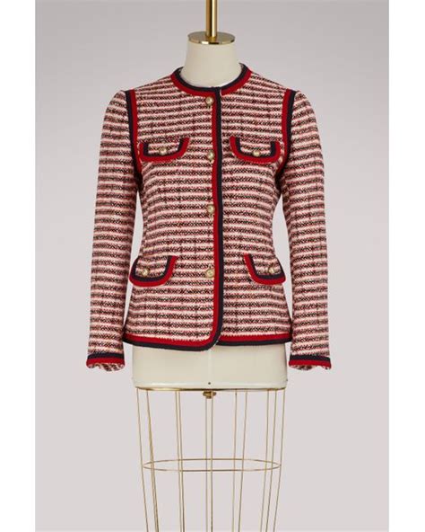 gucci red tweed jacket